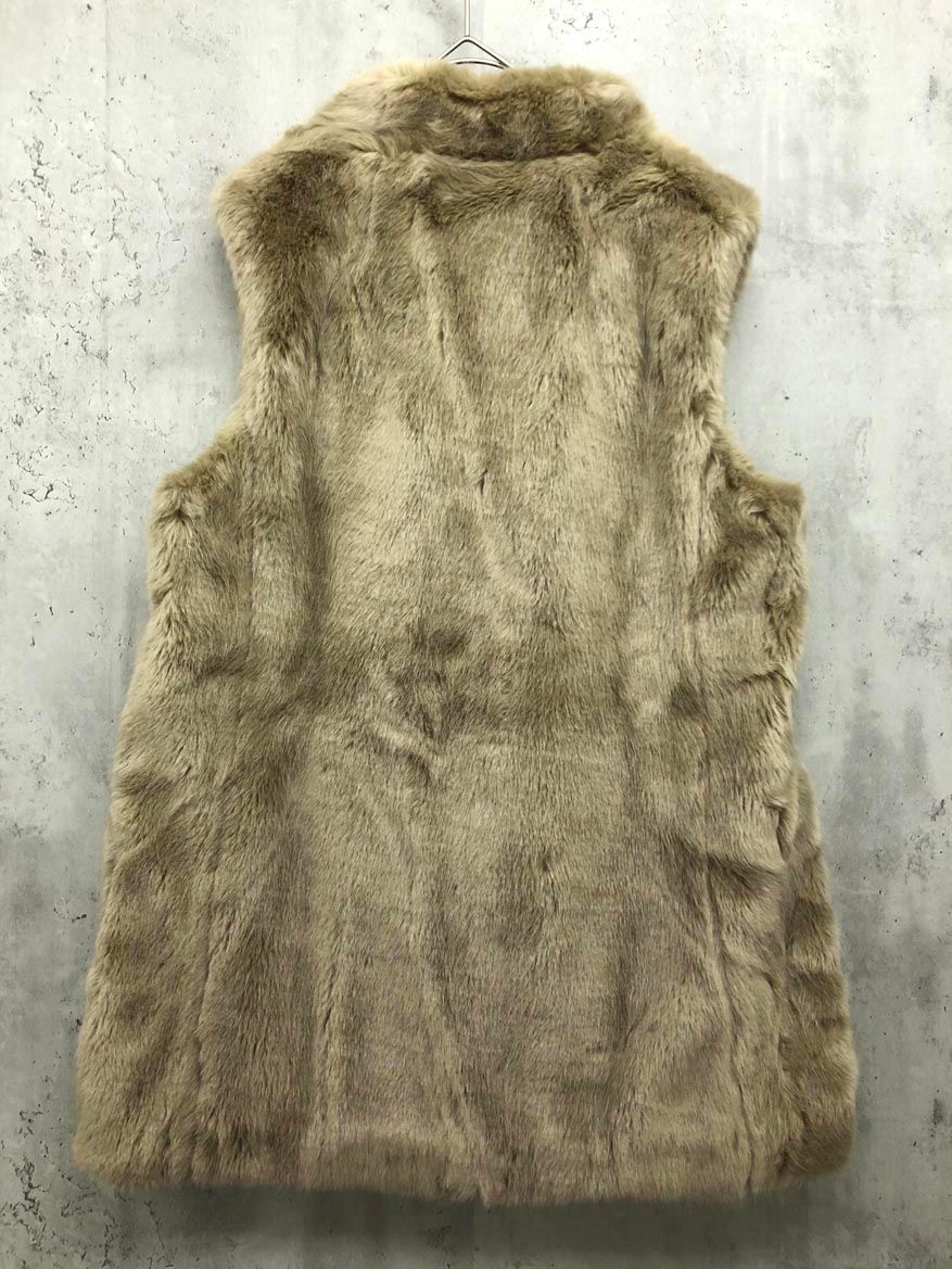 MACPHEE マカフィー トゥモローランド 12-07-74-07001 フェイクファー ジレ ファー ベスト ベージュ系 ◆ ◎レディース