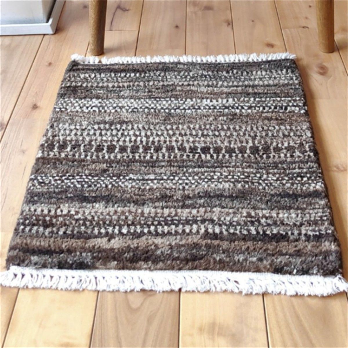 ガゼニ ギャッベ トルクマン族 ミニマット ラグ 無染めウール 40x39cm BP30