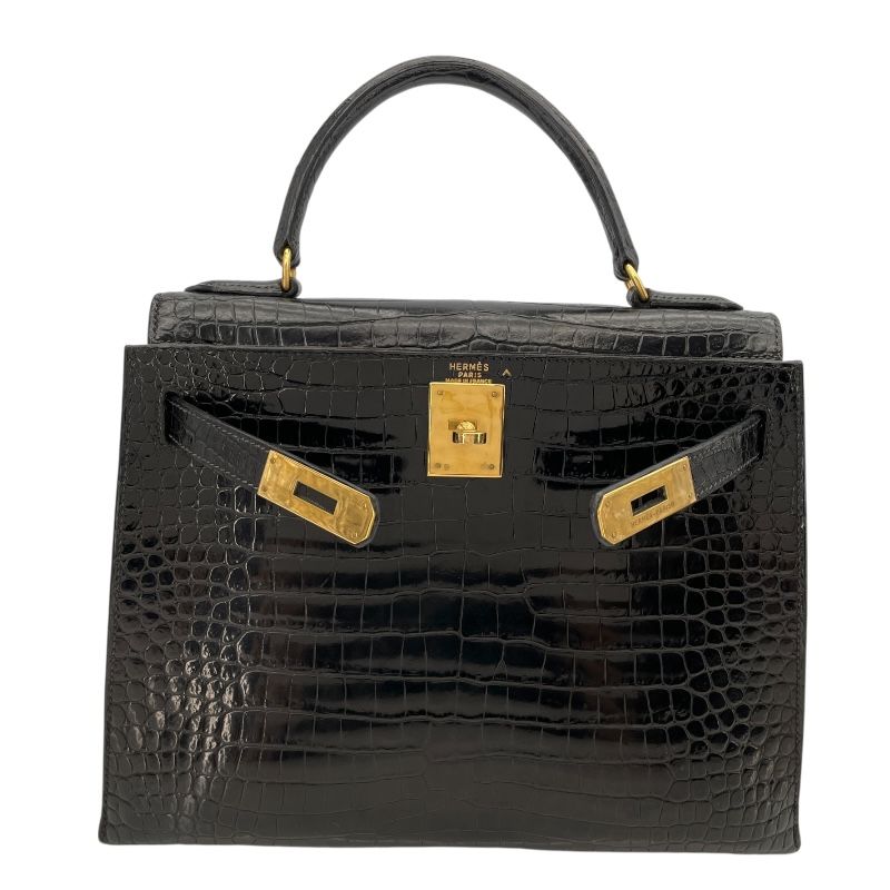 エルメス HERMES ケリー28 〇X刻 ブラック GD金具 ポロサス