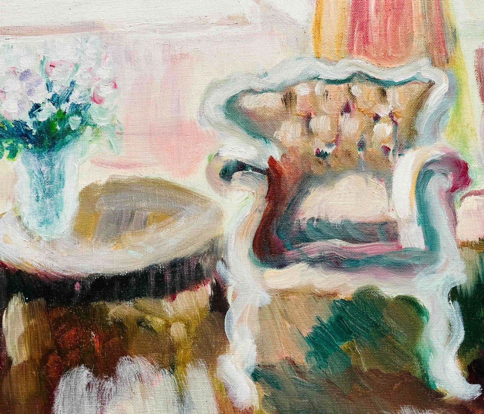 46×53㎝「窓辺の椅子とテーブル」油彩・額装・原画・F10 46×53㎝「窓辺の椅子とテーブル」F10・原画・油彩・額装 - メルカリ