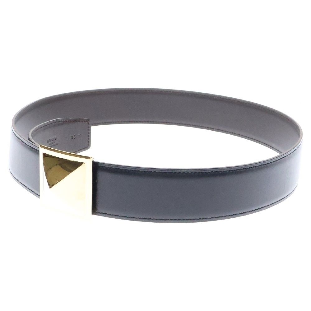 新品同様 エルメス メドール ブラック リバーシブル カフス カフリンクス 