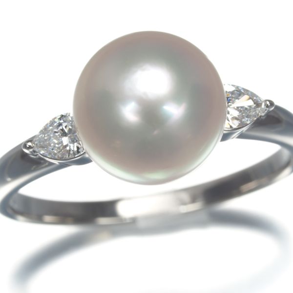 TASAKI タサキ リング パール 真珠 9.6mm ダイヤ ダイヤモンド 0.25ct  