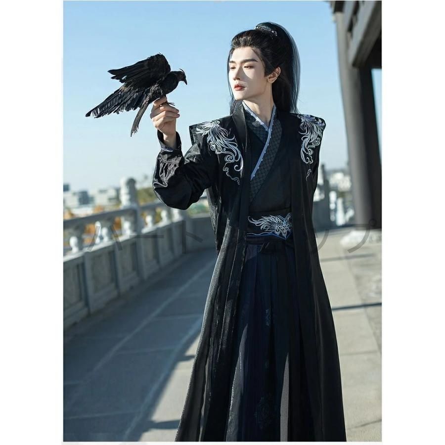 イケメン漢服 メンズ セット びじゃ じきょ マント ベルト付き オリジナル 豪華 長袖 男女兼用 華やか チャイナ服 コスプレ 古典 仮装 学園 LLC-HASEGAWATOSO_COM