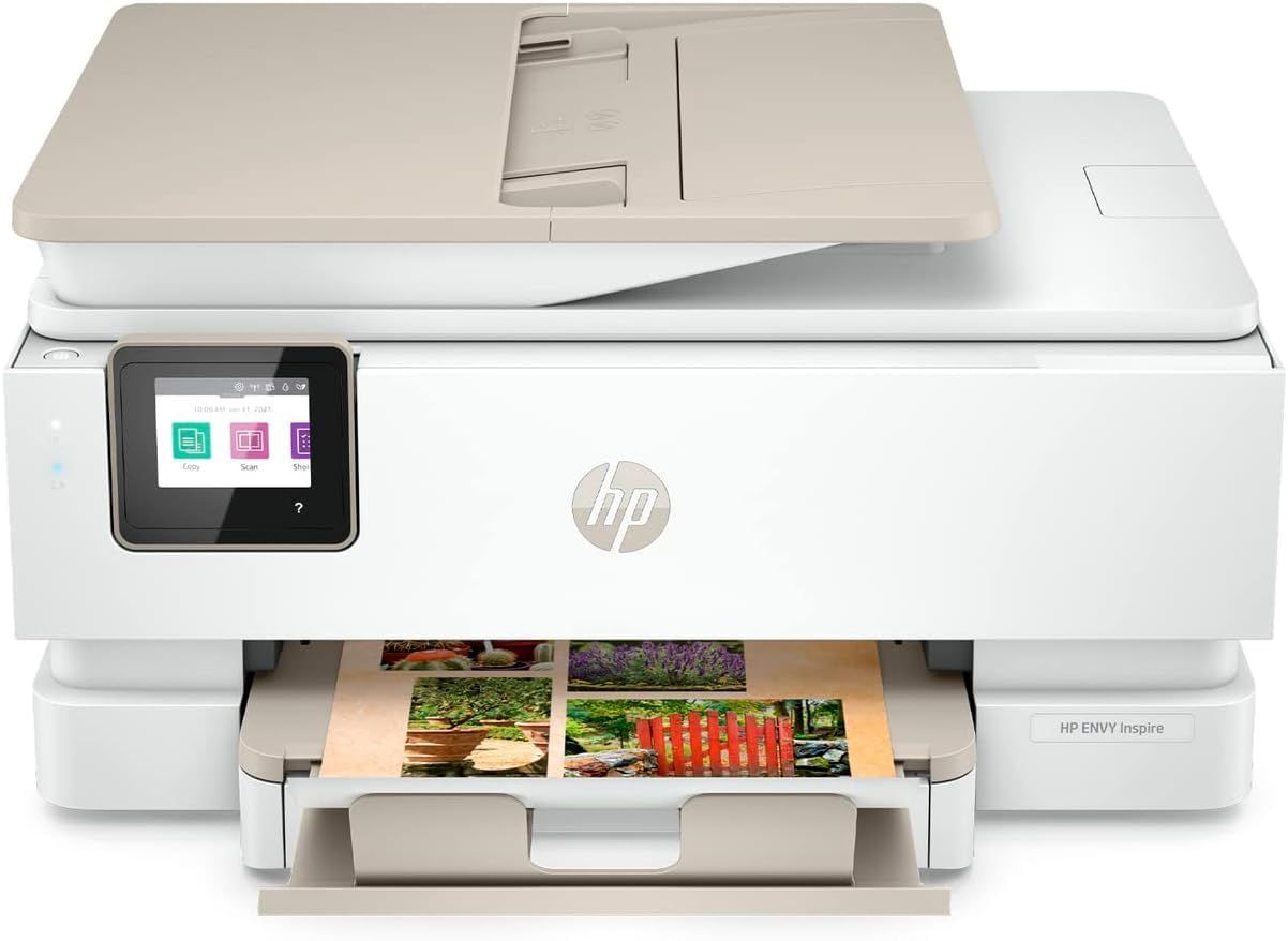 在庫処分 HP プリンター HP ENVY Inspire 7920 サンドベージュ 2025年モデル 複合機 家庭用 コピー機能付き スマホ対応 インクジェット ADF スキャン 無線LAN 自動両面印刷 タッチスクリーン テレワーク 前面2段給紙