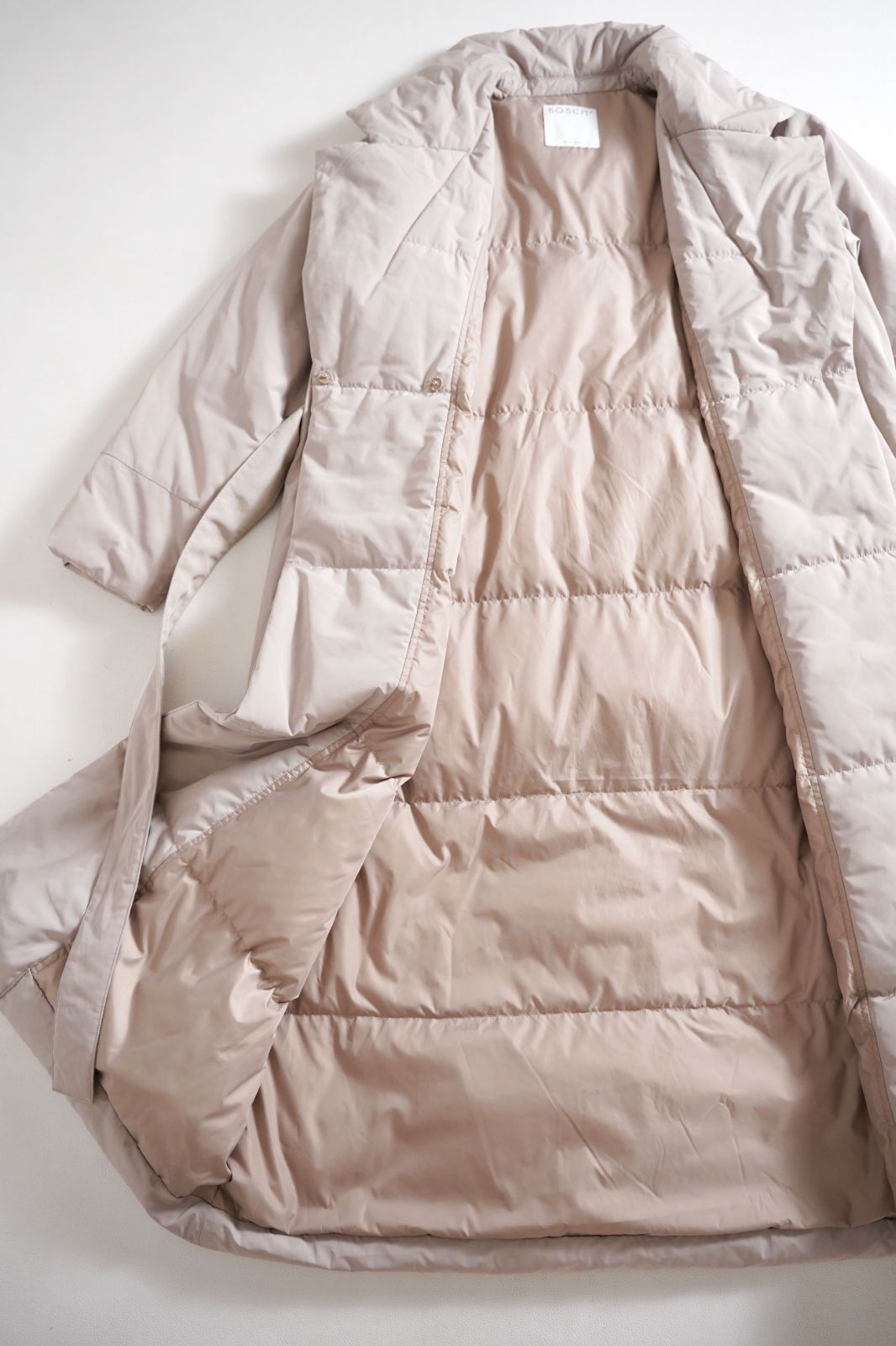 714y*美品 BOSCH ボッシュ ダウン 販売 ガウンコート ベージュ 36 2025