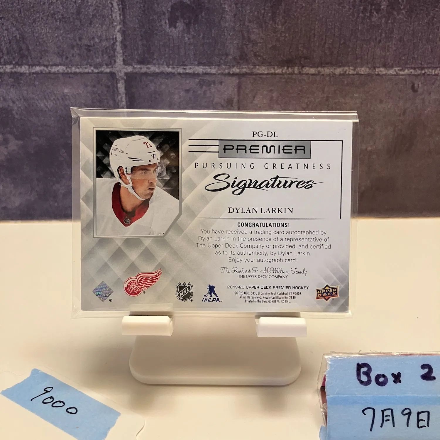 2019-20 Upper Deck Premier DYLAN LARKIN 12|25 直筆サイン DETROIT RED WINGS Pursuing Greatness Signatures カード