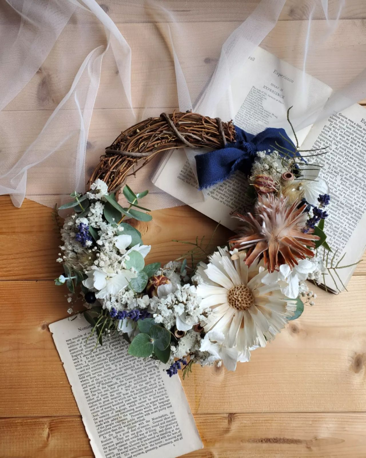 3-128 ドライフラワー リース