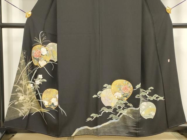 平和屋着物□豪華色留袖 刺繍 鬘帯吉祥花文 金彩 正絹 逸品