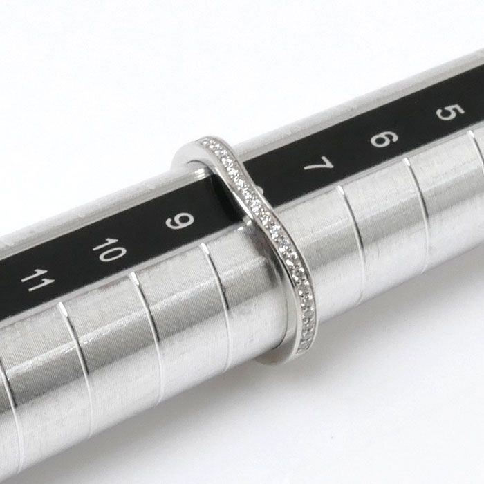 CARTIER カルティエ Pt950プラチナ バレリーナ カーブ ハーフエタニティ ダイヤ リング・指輪 B4093048 ダイヤモンド 8号 48  2.9g レディース 中古 美品