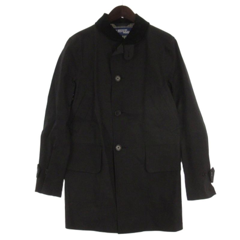 ジュンヤワタナベマン JUNYA WATANABE MAN × マッキントッシュ MACKINTOSH ゴム引き ステンカラーコート WE-C401 AD2009 ブラック S