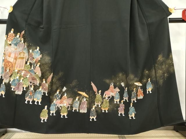 SALE，正規品】 平和屋着物＃羽織 飛鳥文 黒地 金彩 正絹 逸品 CAAV5629id