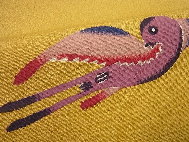 平和屋本店□極上 浦野理一 型染 九寸名古屋帯 飛鳥文 逸品3s3671  