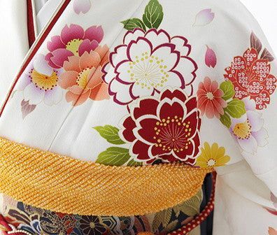 振袖 身長147-162cm 白 wh-046 正絹振袖66(白地、花柄)