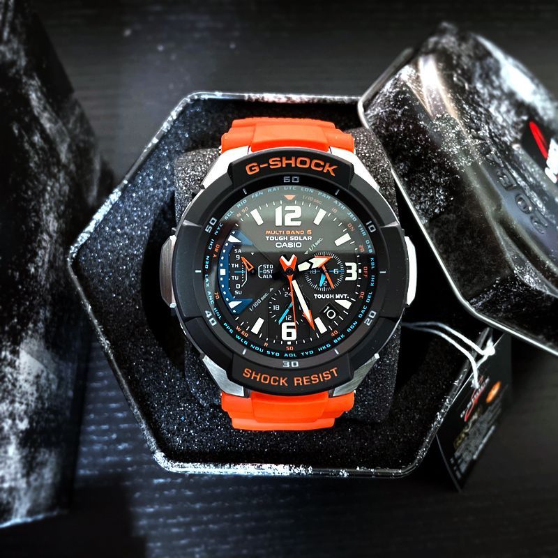 即納】CASIO カシオ G-SHOCK Gショック SKY COCKPIT スカイコックピット タフソーラー 世界6局電波受信 耐遠心重力性能 GW- 3000M-4A 腕時計 メンズ - メルカリ