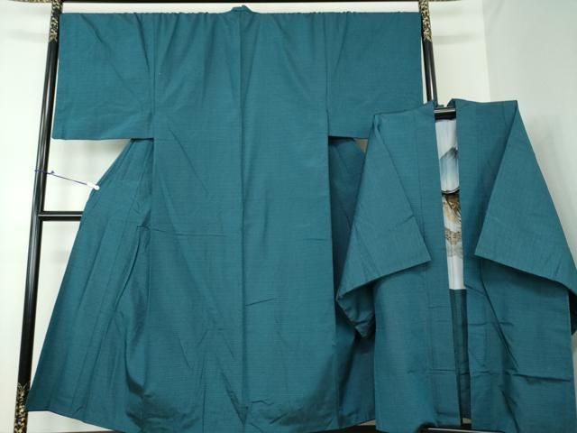 ● 平和屋着物●男性 紬 アンサンブル 長羽織 色無地 御召茶色 正絹 DAAS3074ps
