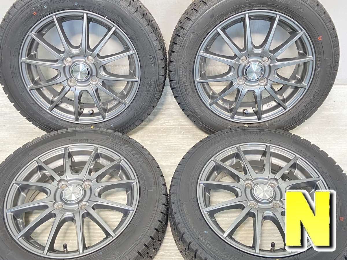 155/65R14  nグッドイヤー アイスナビ 7 n　 WEZEN n14x4.5 45 100-4穴 n中古タイヤ スタッドレスタイヤ ホイールセット 4本セットn w14230916211