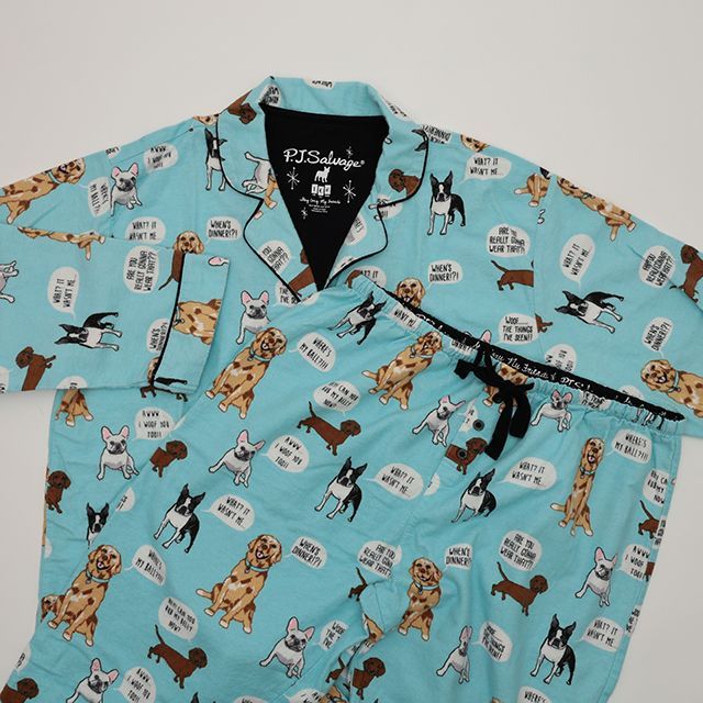 あのちゃん 着用 ドッグ柄 パジャマ セットアップ pj salvage 水色