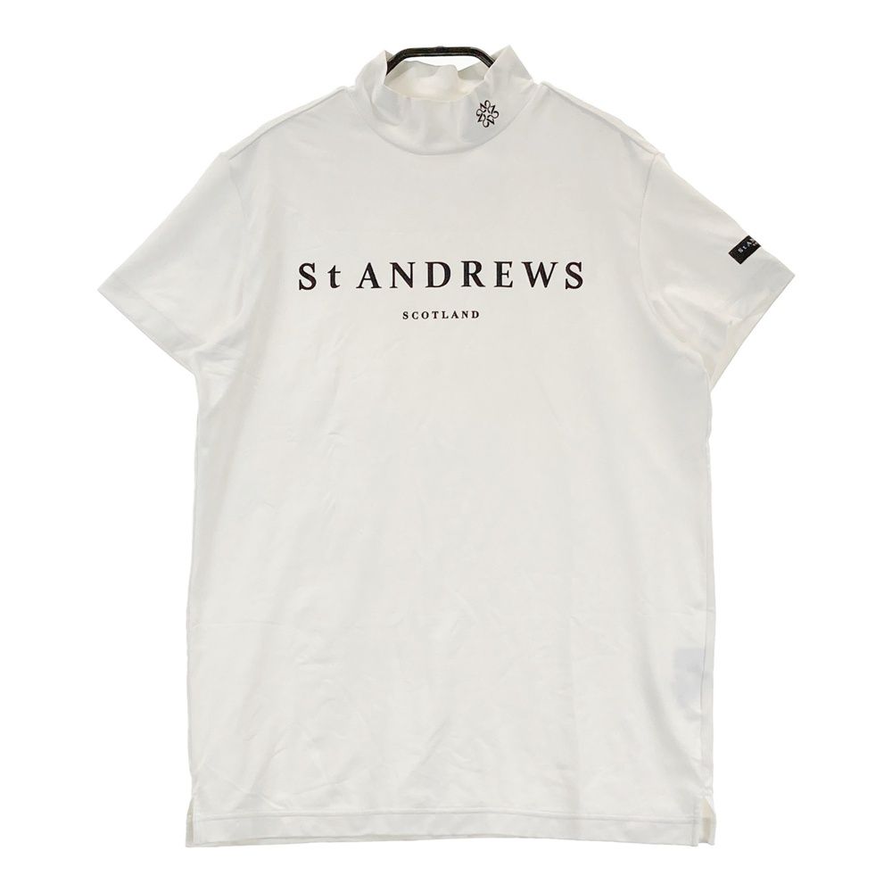 サイズ：L ST ANDREWS セントアンドリュース  ハイネック 半袖Tシャツ  ホワイト系 [240101415826] ゴルフウェア メンズ ストスト サイズ：L ST ANDREWS セントアンドリュース ハイネック 半袖T