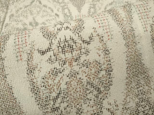 平和屋着物▽本塩沢 単衣 吉祥草花文 正絹 逸品 CAAW2810ut