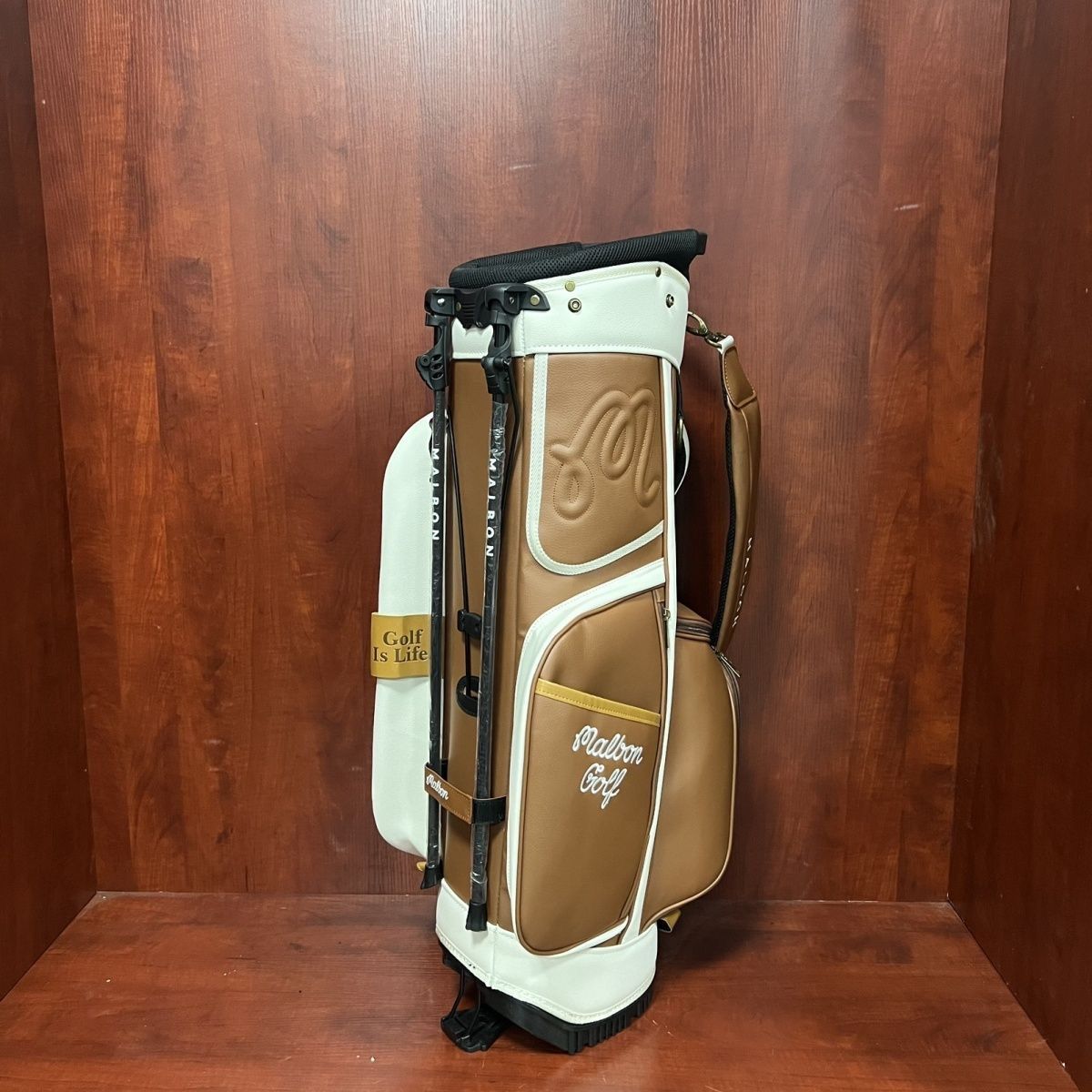 Malbon Golf マルボン ゴルフ キャディバッグ キャスター型 ブラウン