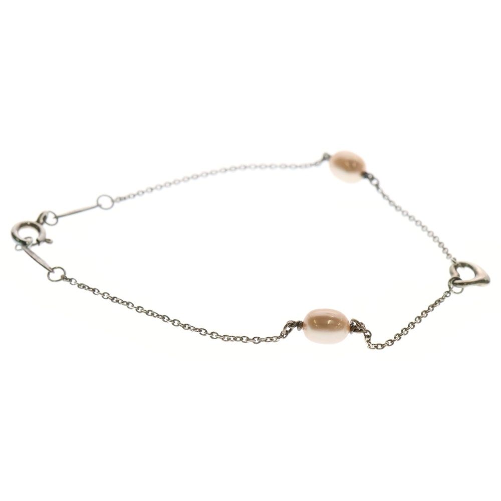 Tiffany オープンハート　パール　シルバーブレスレット　Ag925 TIFFANY & Co. (ティファニー) オープンハート パール