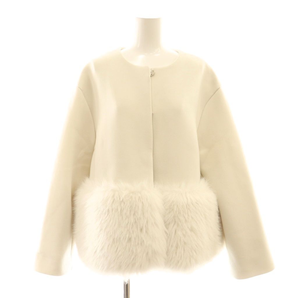 セルフォード CELFORD 23AW 裾ファーポンチブルゾン 38 オフホワイト 白 ノーカラー |DF OS