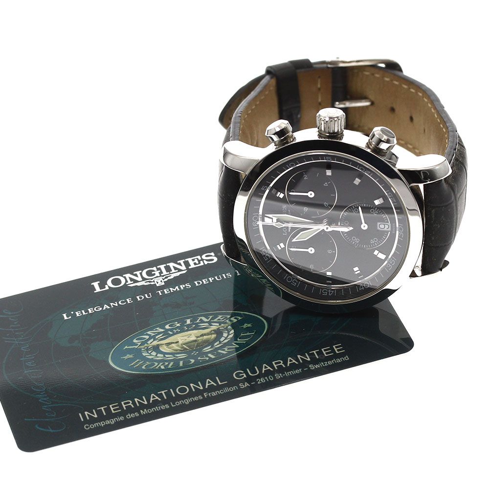 ロンジン LONGINES L2.663.4 ヘリテージ デイト クロノグラフ クォーツ メンズ保証書付き_913594