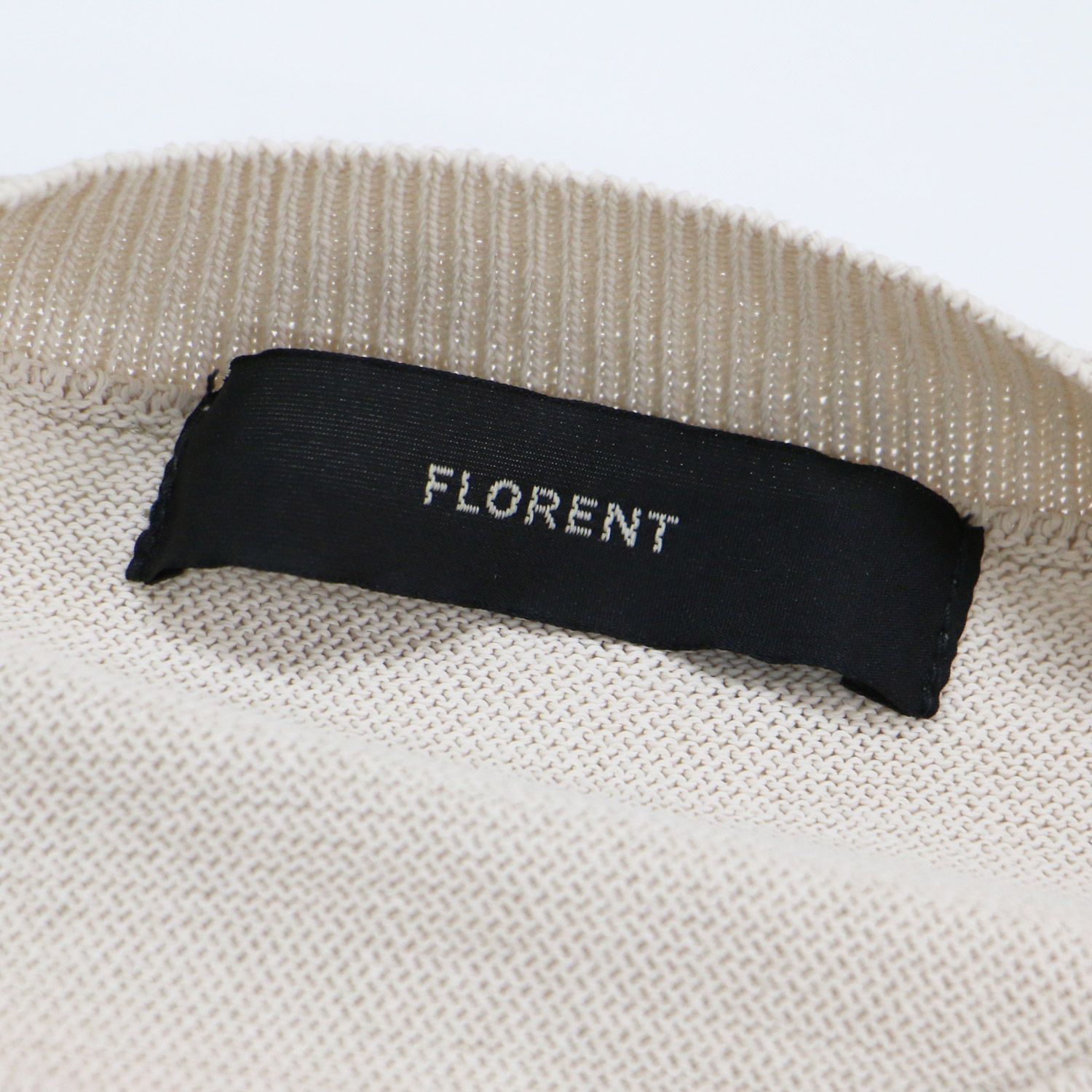 FLORENT フローレント ニット ライトベージュ サイズ:FREE / クルーネック プルオーバー ニット / 長袖 オーバーサイズ サイドスリット ハイゲージ / トップス セーター / 日本製【レディース】【中古】【K4491】 FLORENT フローレント ニット ライトベージュ サイズ:FREE / クルー