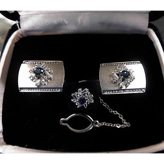 K18南洋パール サル サファイア ピンブローチ ネクタイピン ピンズ