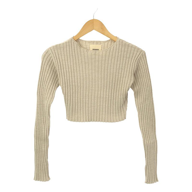 SHISHIKUI リブ編み GREIGE トップス Free holed topp / GREIGE – SHISHIKUI