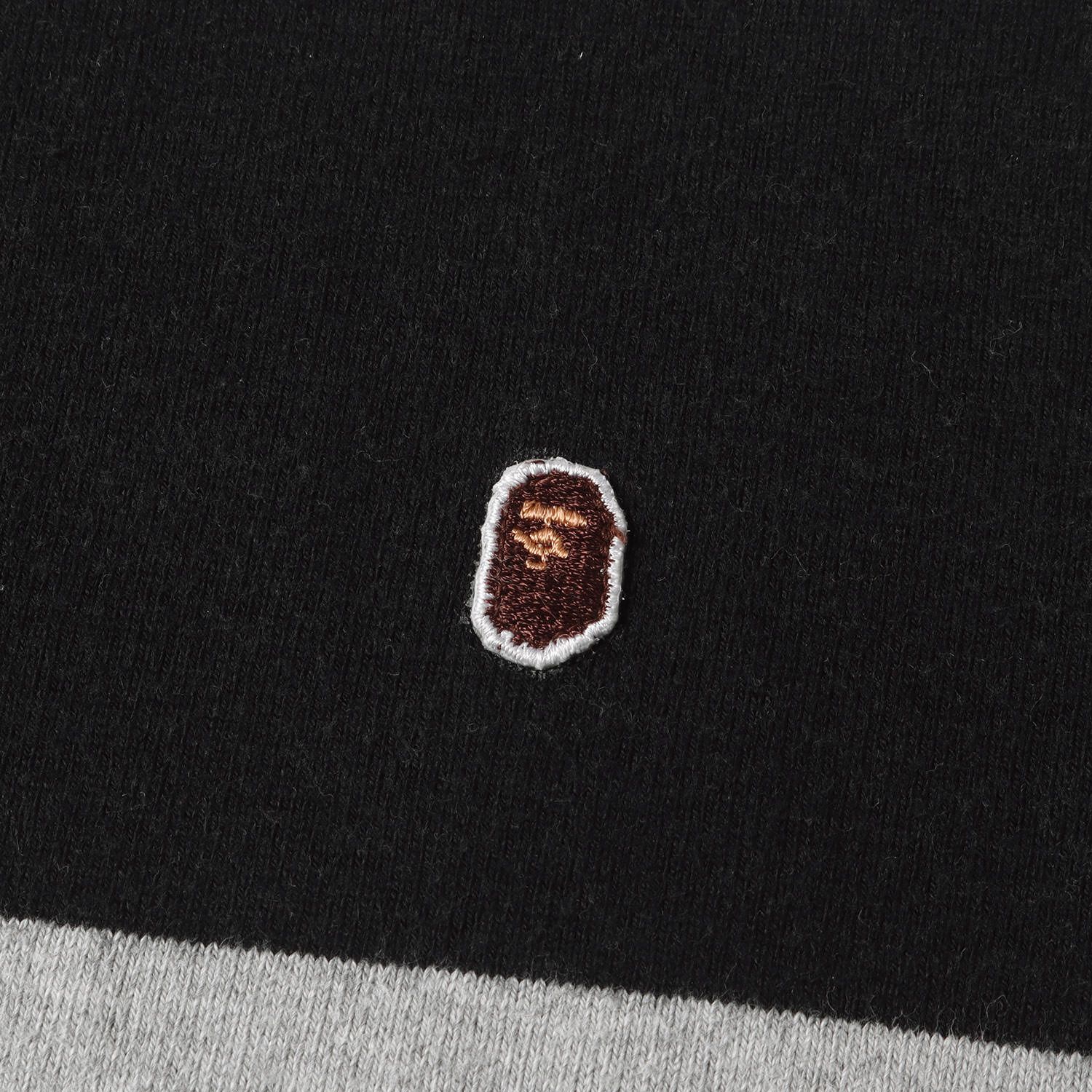 A BATHING APE ア ベイシング エイプ ラガーシャツ グレー ブラック