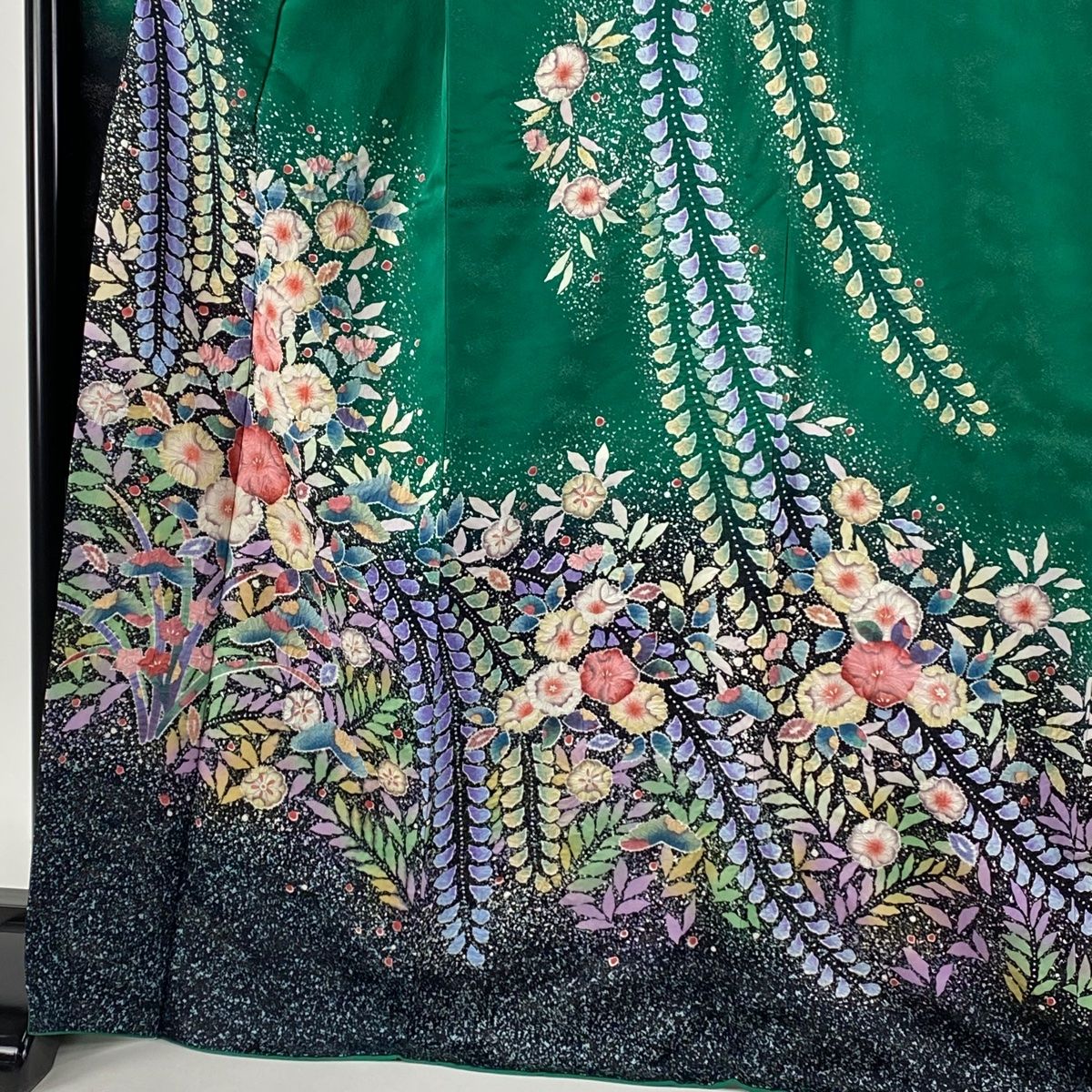 振袖 身丈169.5cm 裄丈68cm L 袷 徳永正峰 落款 辻が花 銀通し 染分け  