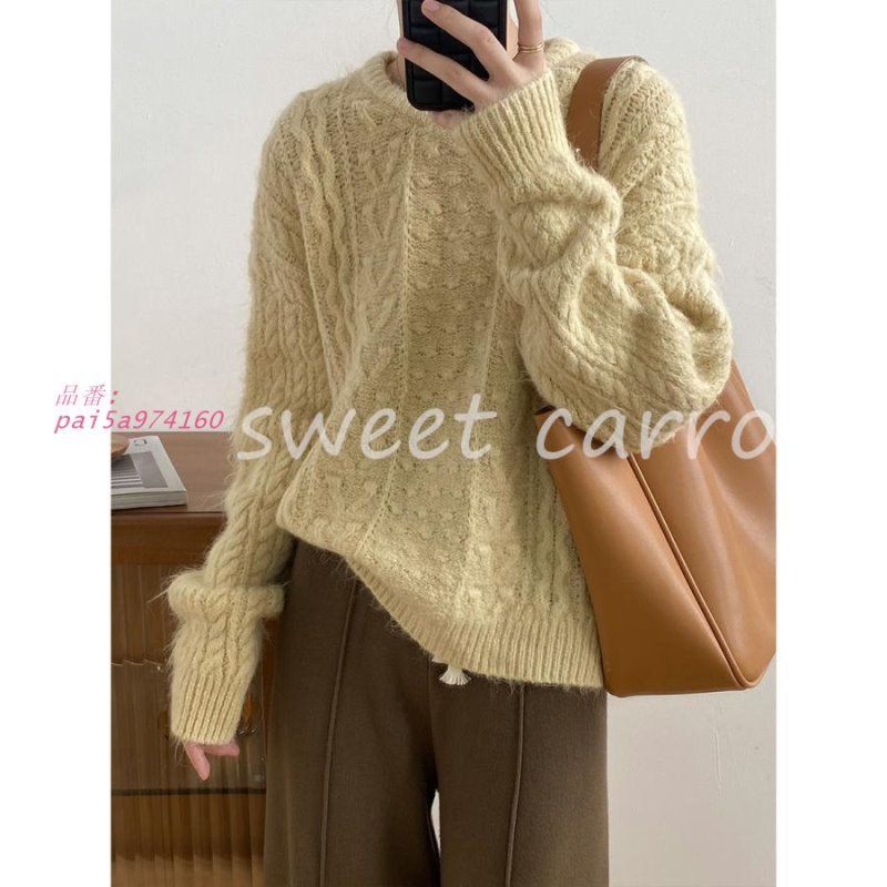 2025冬 ニットセーター レディース 冬 長袖 トップス プルオーバー 秋セーター 大人 純色 可愛い オシャレ20代30代40代 ニット ゆったり pai5a974160