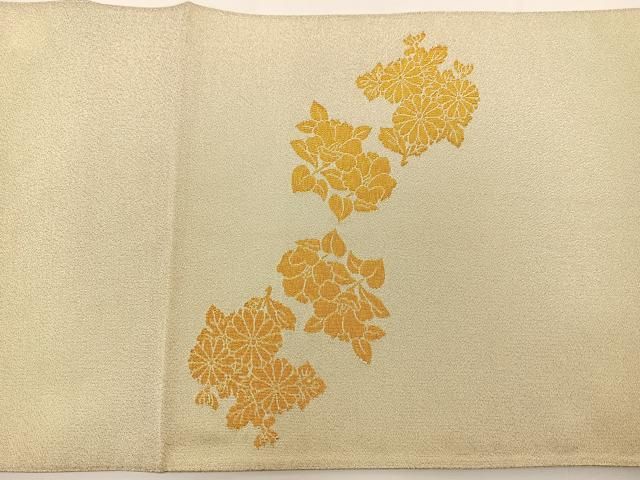 平和屋着物◎太鼓柄袋帯 綴れ 檜扇花文 金銀糸 正絹 逸品