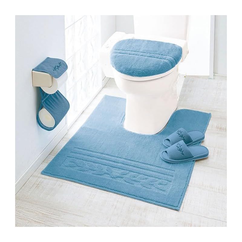 ベルーナ(BELLUNA) トイレマット ロング 洗える おしゃれ 耳長 ワイド オリーブ柄 滑り止め 抗菌防臭 ふわふわ へたりにくい 単品 ハイパージャンボマット (543931-061) 1