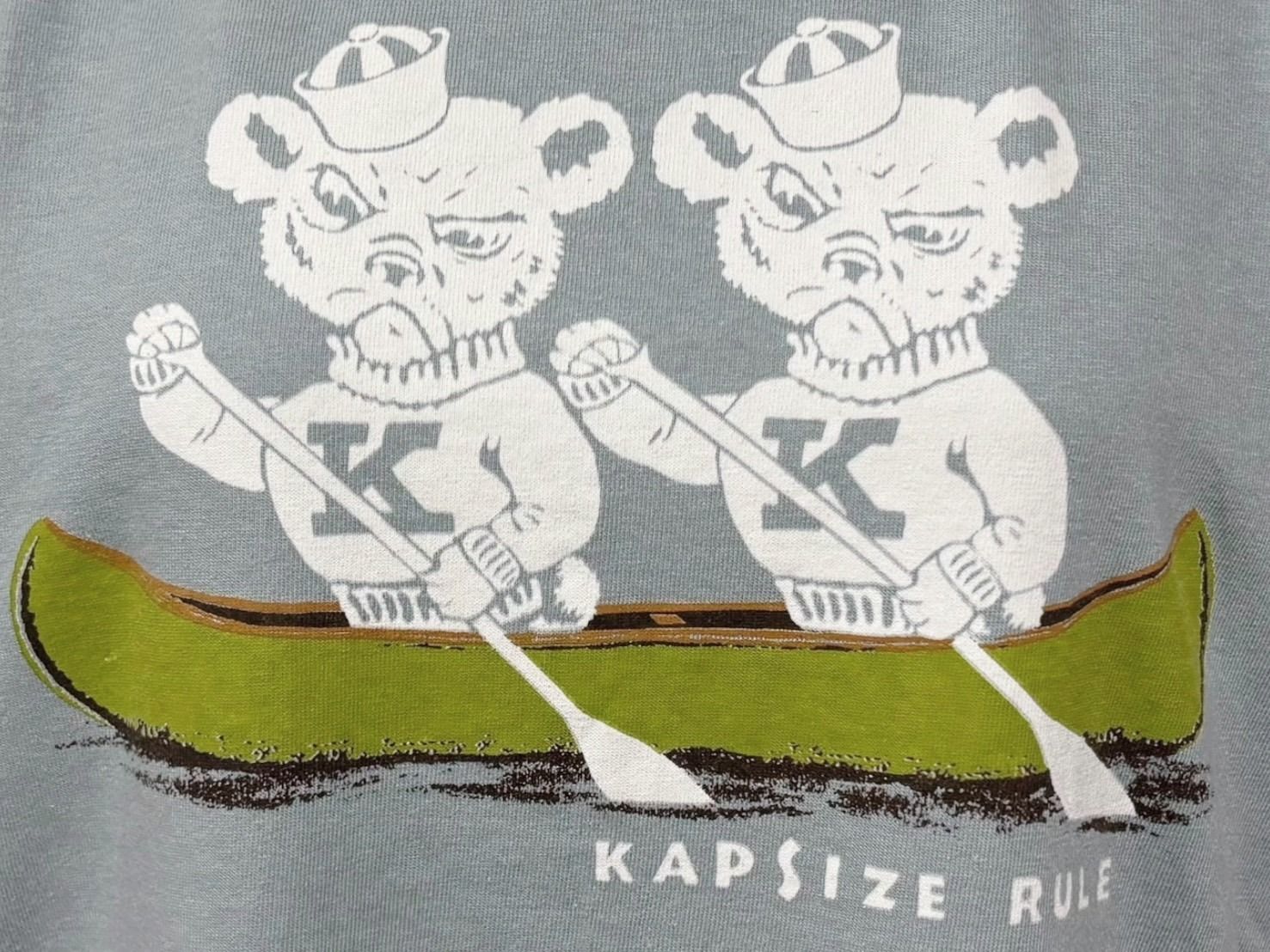 新品未使用 KAPITAL キャピタル 20/-天竺 リンガーT(K'BEARpt) Tシャツ K2502SC017 ブラック ブルー サイズ1 中古 4b007551 新品未使用 KAPITAL キャピタル 20/-天竺 リンガーT(K'BEARpt) Tシャツ
