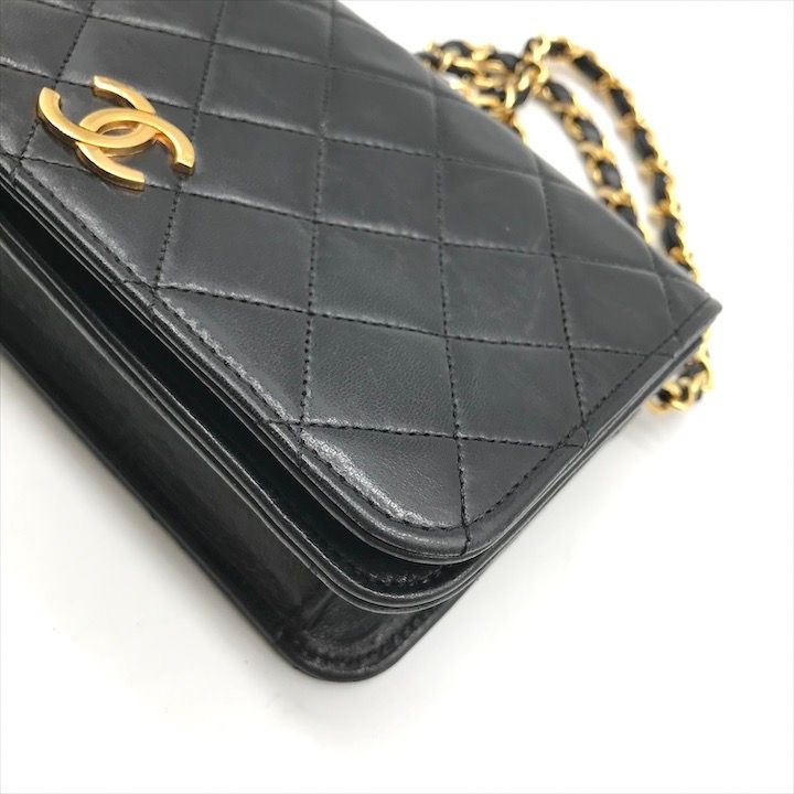 極 美品 シャネル ラムスキン ココマーク チェーン ミニ ショルダーバッグ 黒 シャネル CHANEL ココマークチェーンショルダー 0番台 ブラック
