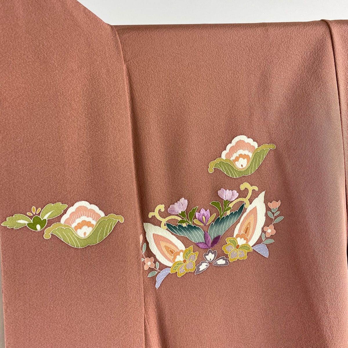 平和屋着物○訪問着 鱗文様 大鳳ちりめん 金彩 仮絵羽 正絹