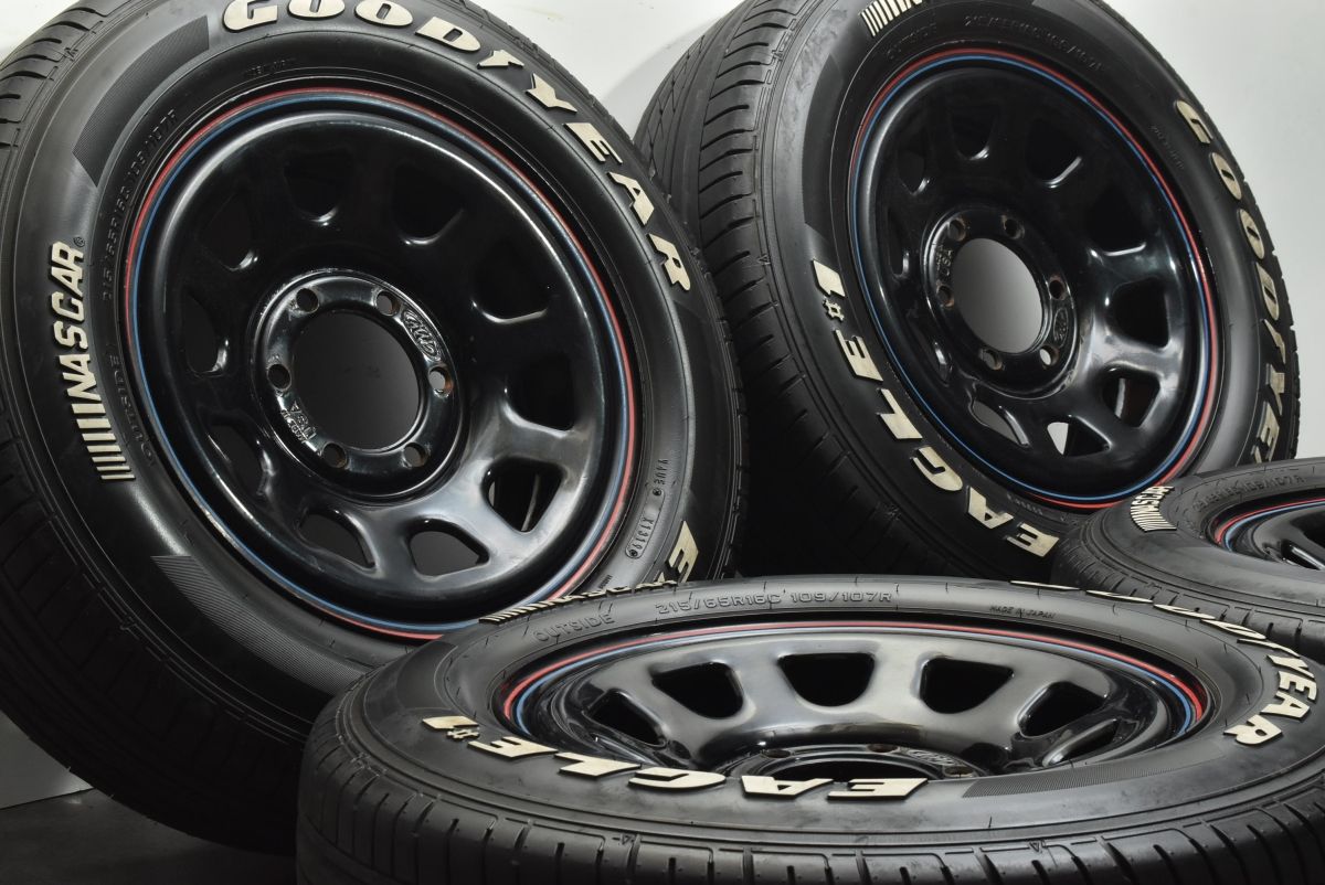 【良好品】デイトナ 16in 6.5J +24 PCD139.7 グッドイヤー イーグルナンバー1 ナスカー 215/65R16C ハイエース レジアスエース 送料無料