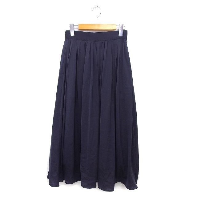 ナノユニバース nano universe フレア スカート マキシ丈 タック ゆったり 無地 サイドジップ F チャコールグレー /NT2