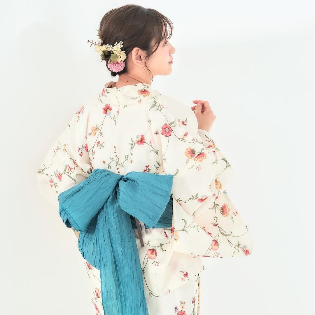 レディース 浴衣 セパレート 二部式 かんたん着付け 白 生成り