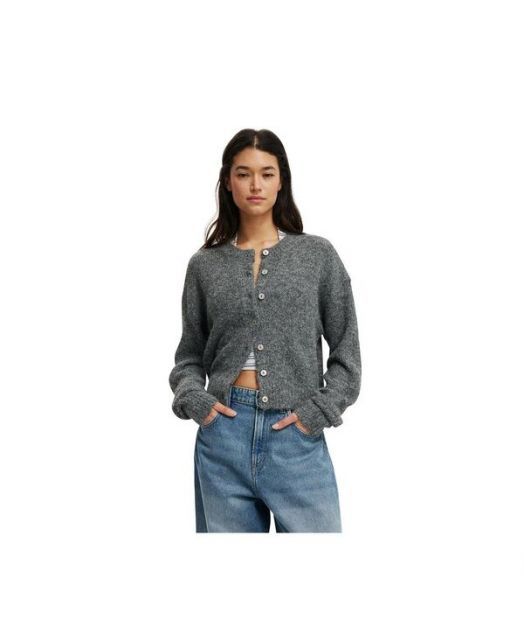 【送料無料】 コットンオン レディース ニット・セーター アウター Women's Lofty Luxe Crew Cardigan Charcoal marle