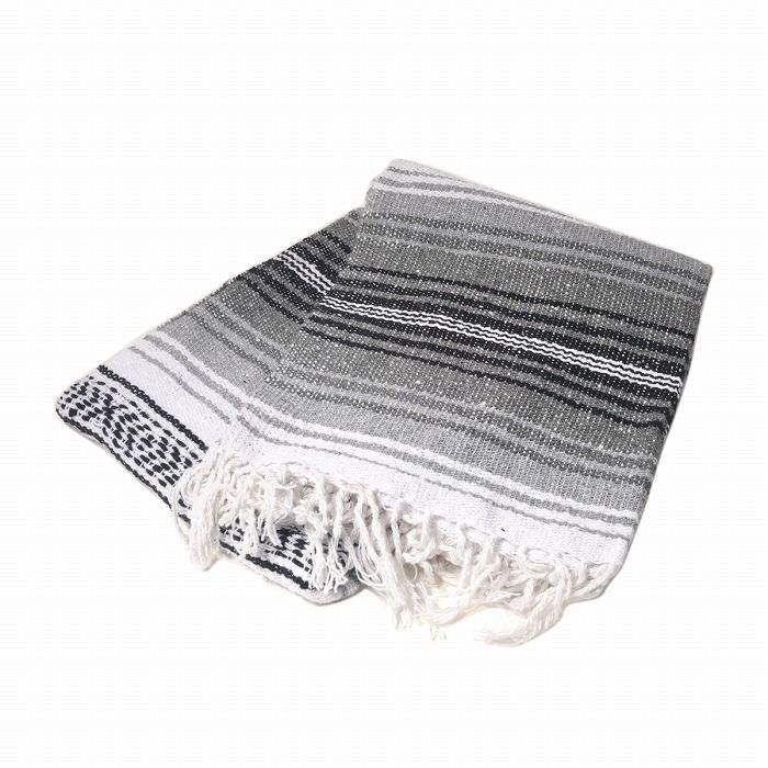 ラグフォレスト(Rug Forest)トラディショナルファルサ メキシカンブランケット Traditional Falsa Mexican Blanket[約185×135cm]ASH.GRAY