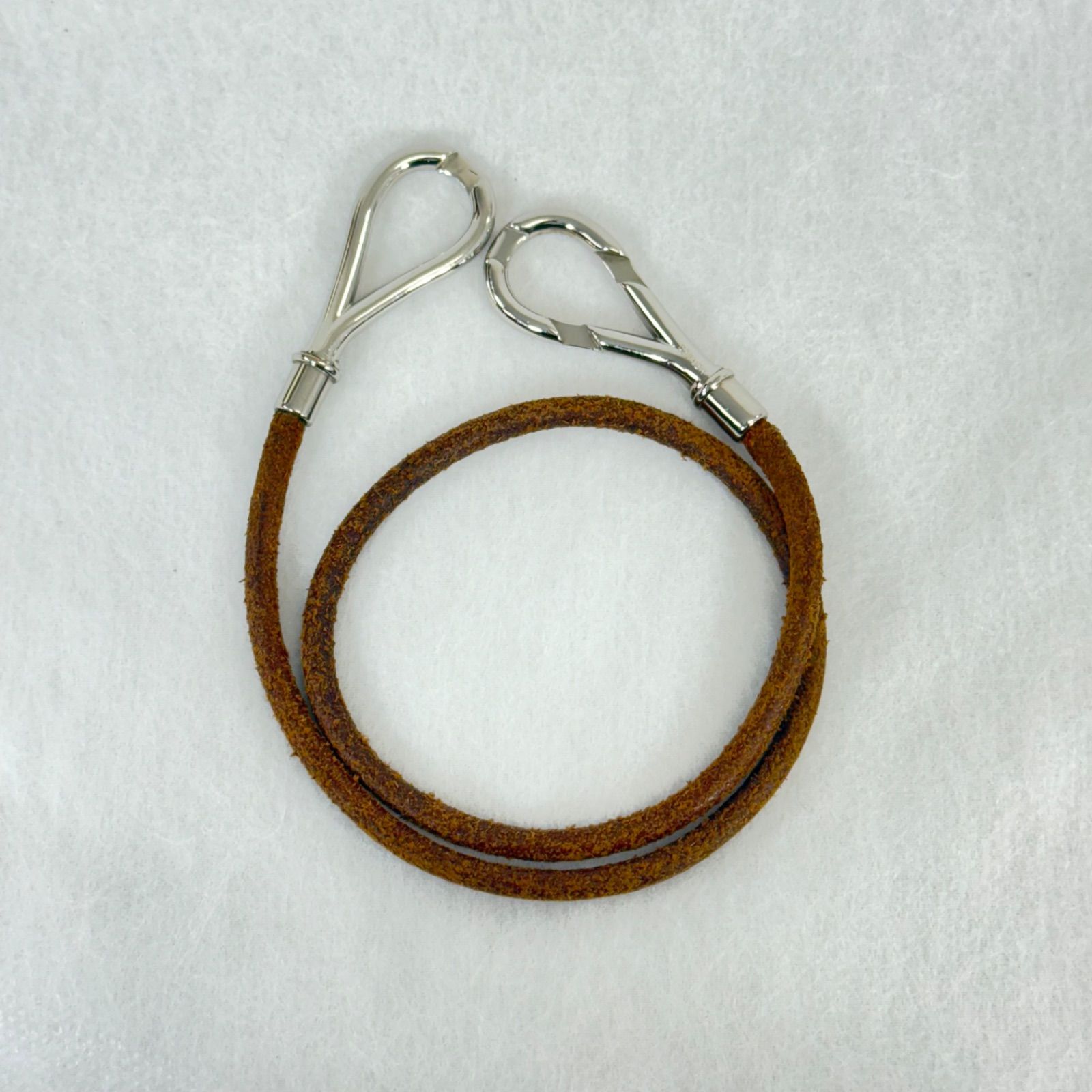 HERMES エルメス アタメ ブレスレット レザー 本革 シルバー金具