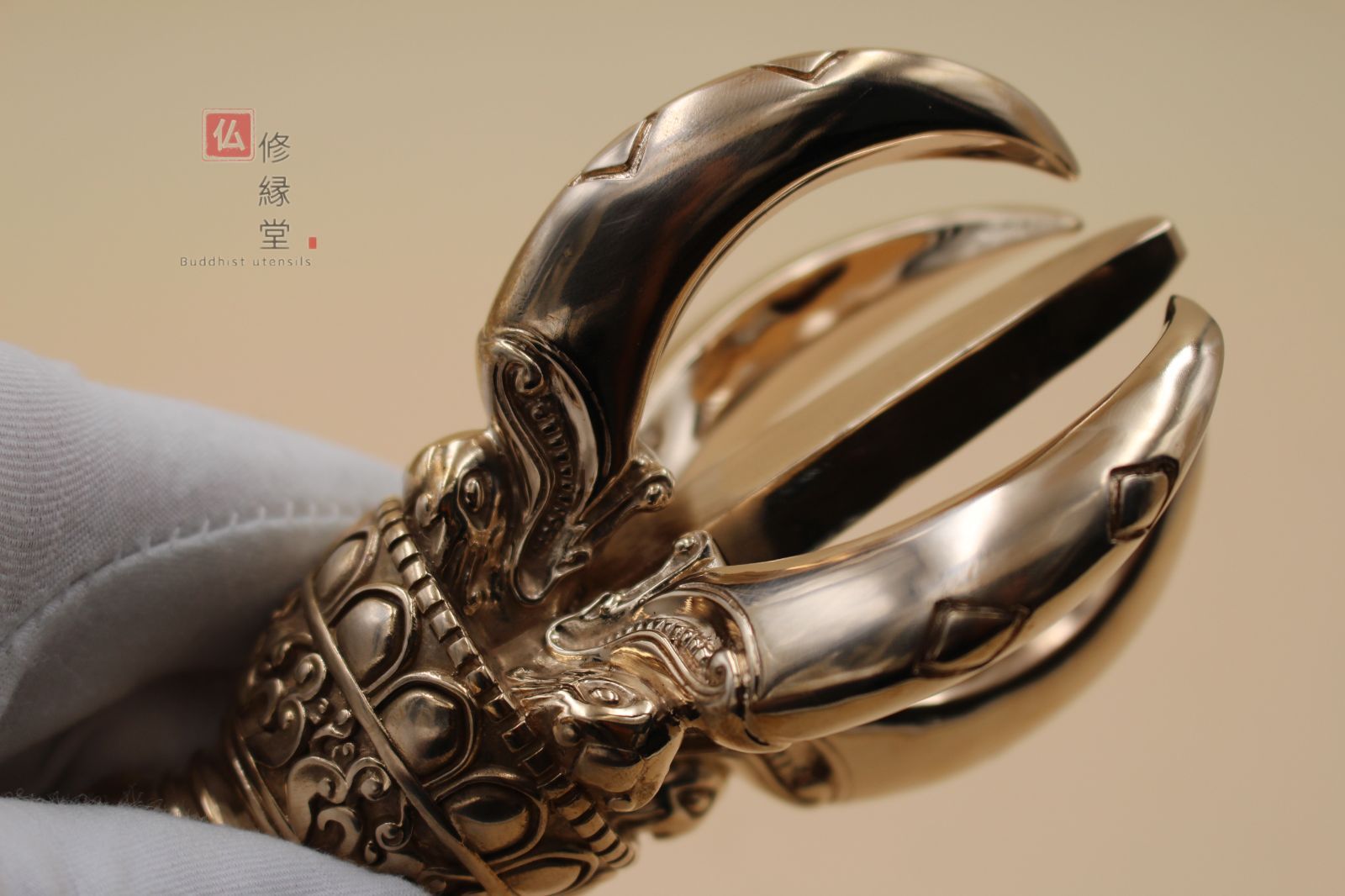 修縁堂】 密教法器 宋式五鈷金剛杵 仏教法具 真鍮製 vajra 23CM