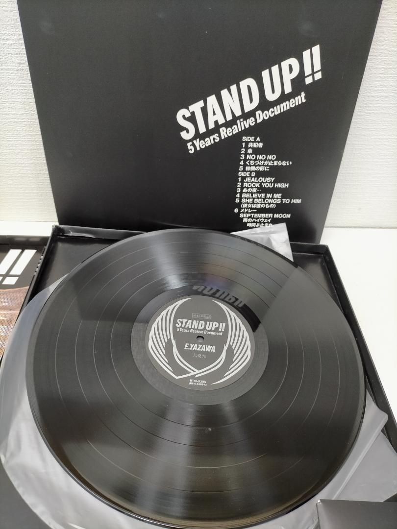 ■矢沢永吉　レコードLP　3枚組　STAND UP　帯付き再生確認済 Yahoo!オークション -「矢沢永吉 stand up」(ジャパニーズ