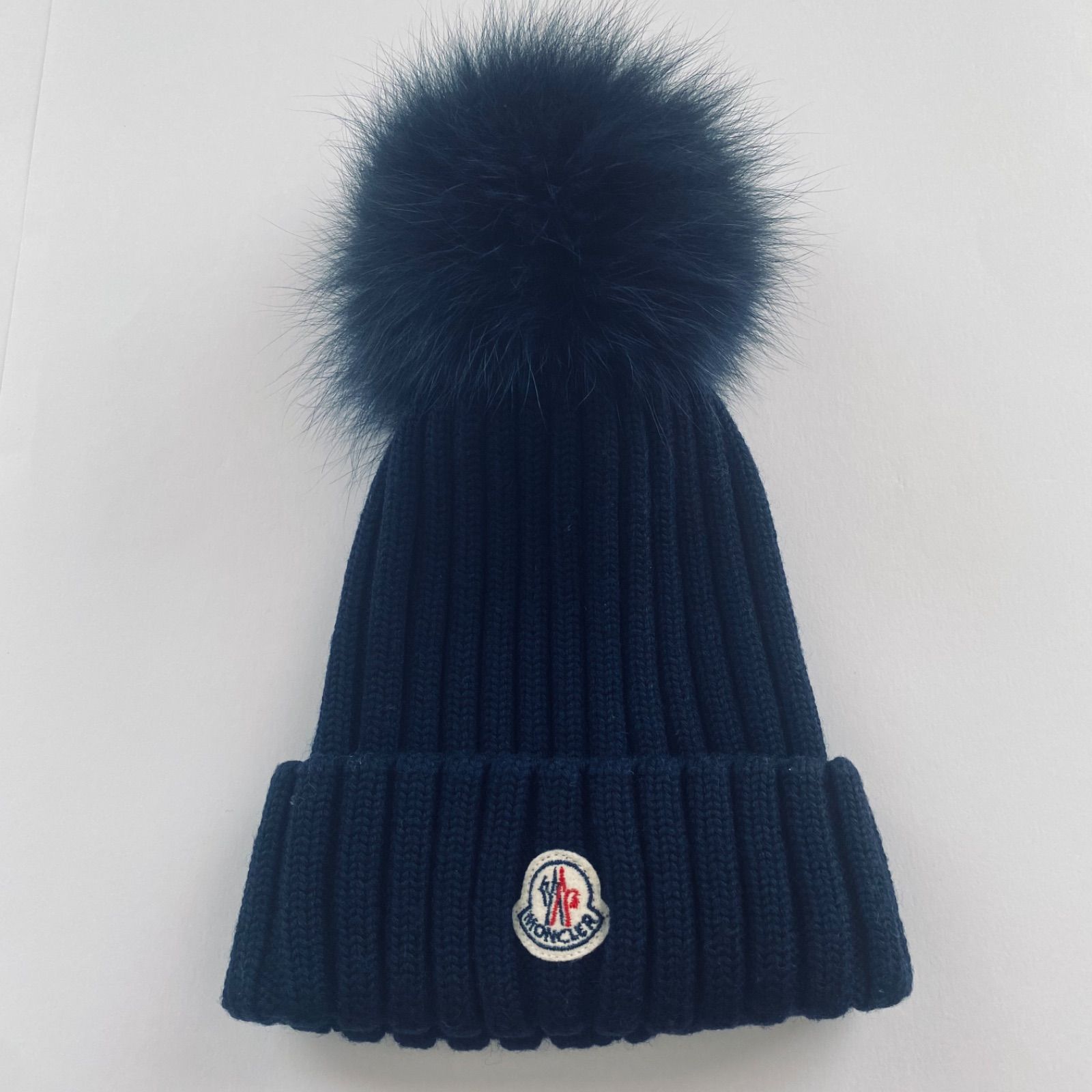 モンクレール MONCLER ウールリブニット帽 ポンポン付き ユニセックス