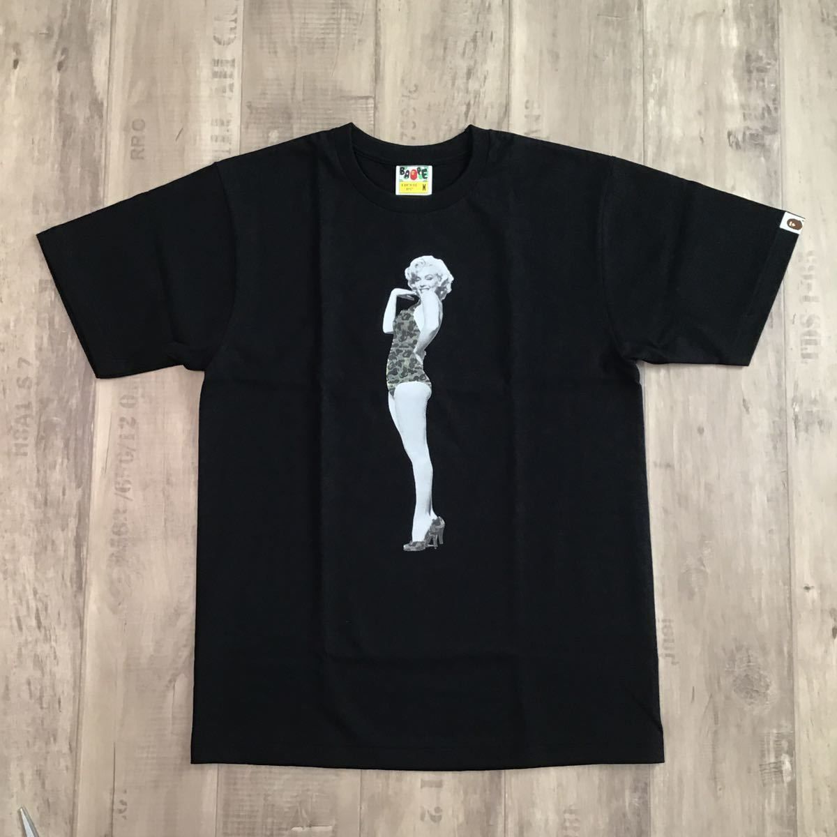 ☆新品☆ マリリン モンロー × BAPE camo Tシャツ Mサイズ black a 