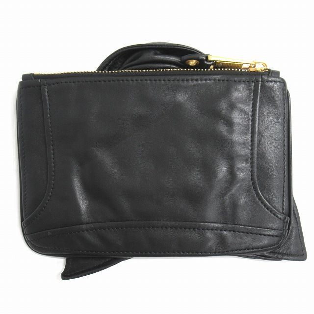 モスキーノ MOSCHINO レザー ライダース モチーフ クラッチ