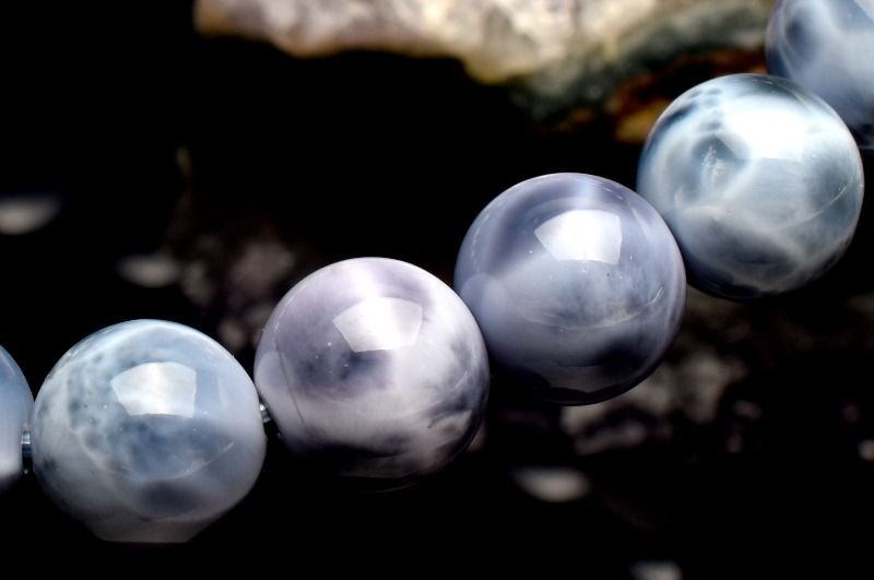 １点物 AAAA 人気アイテム パープルラリマー 7.5mm ブレスレット パワーストーン 天然石 _MA8834